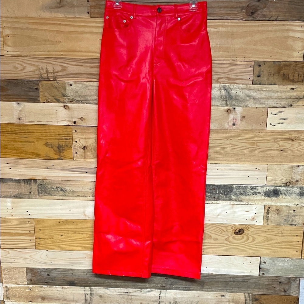 Urban Outfitters size 26-26 Bold Red Wide Legged Buttery Soft Pleather Pants